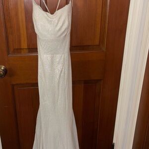 Gold Cream Prom Dress Long